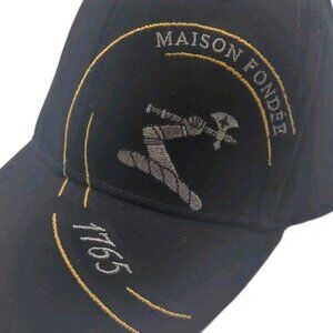 RARE Hennessy Maison Fondee 1765 Black Embroidered Hat Gold Logo Promo Cap HNY